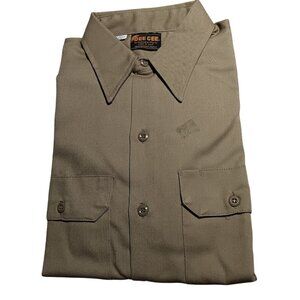 NOS Medium 15.5 LS True Vtg 70s WASHINGTON DEE CEE UNION MADE Work KHAKI Shirt